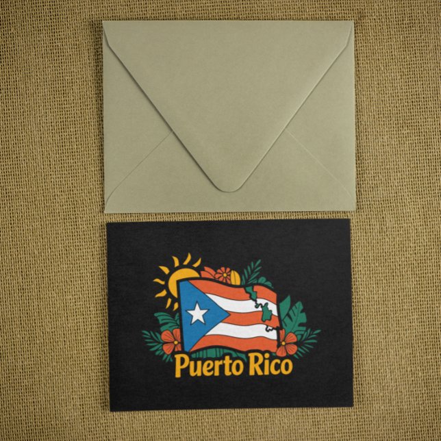 Beautiful Floral Puerto Rico Flag Artwork Postcard (Beautiful Floral Puerto Rico Flag Artwork Postcard)