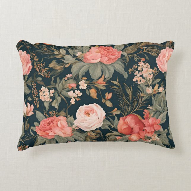 Beautiful Floral Rose Flowers Decorative Cushion (Front)