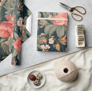 Beautiful Floral Rose Flowers Wrapping Paper