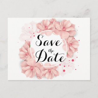 Beautiful Floral Save The Date Postcard