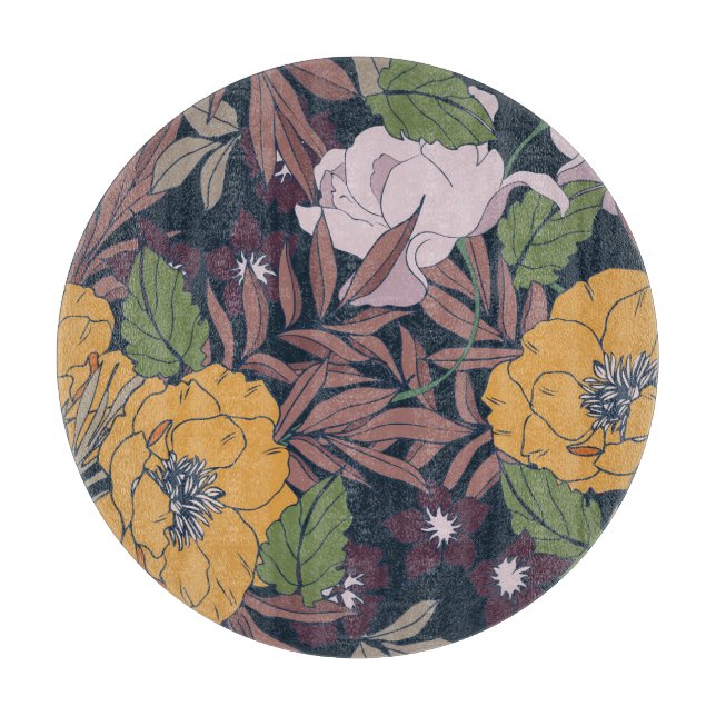 Beautiful Floral: Seamless Pattern Background Cutting Board (Front)