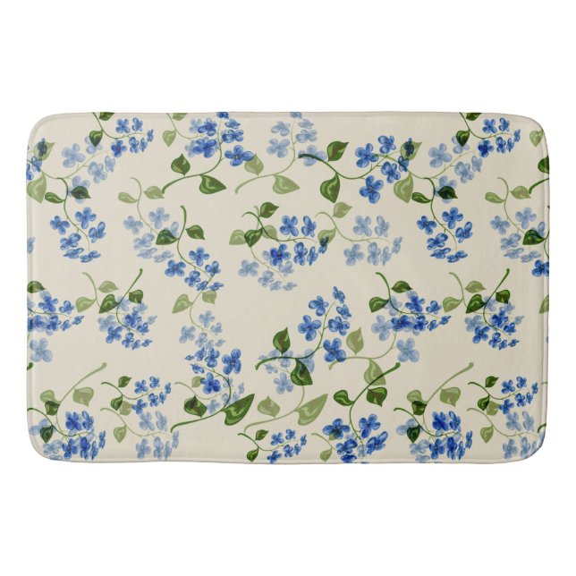 Beautiful floral seamless pattern  bath mat (Front)