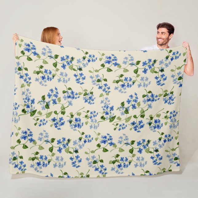 Beautiful floral seamless pattern  fleece blanket (In Situ)