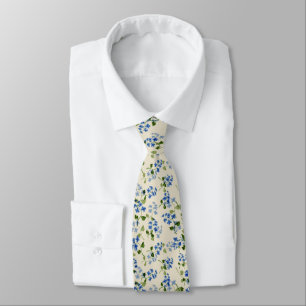Beautiful floral seamless pattern forget-me-not bl tie