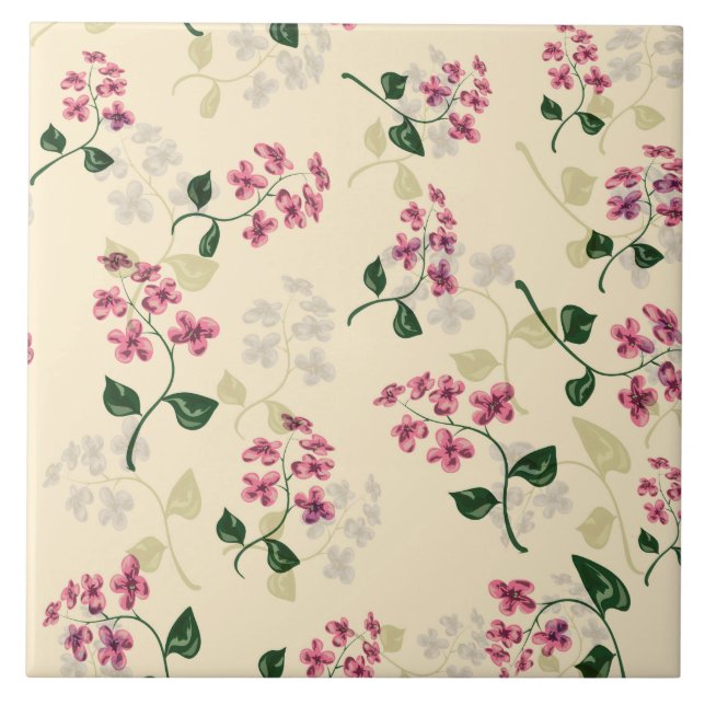 Beautiful floral seamless pattern forget-me-not pi tile (Front)