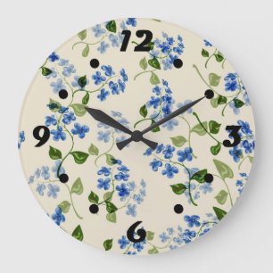 Beautiful floral seamless pattern large clock