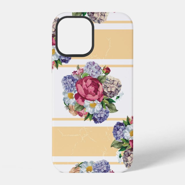 Beautiful floral seamless pattern with hydrangea p iPhone case (Back)