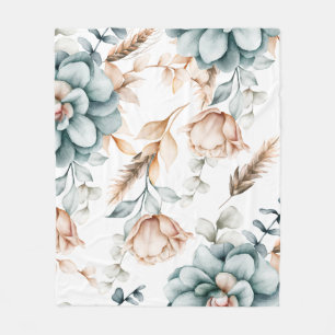 Beautiful floral seamless pattern with vintage fleece blanket