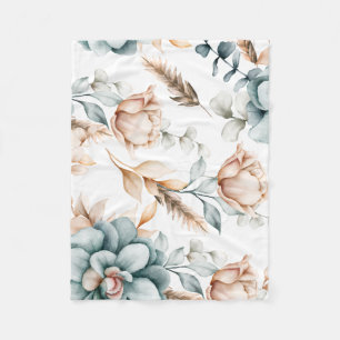 Beautiful floral seamless pattern with vintage  fleece blanket