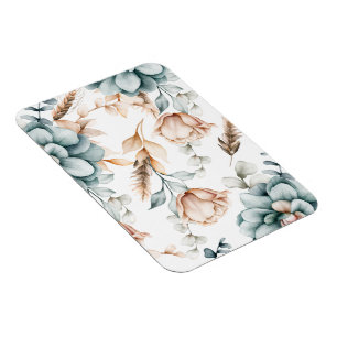 Beautiful floral seamless pattern with vintage  magnet