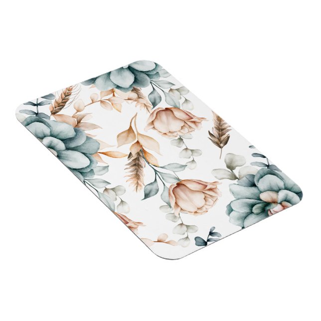 Beautiful floral seamless pattern with vintage  magnet (Right Side)