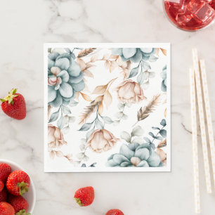 Beautiful floral seamless pattern with vintage  napkin