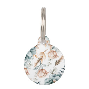 Beautiful floral seamless pattern with vintage pet tag