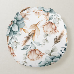 Beautiful floral seamless pattern with vintage round cushion