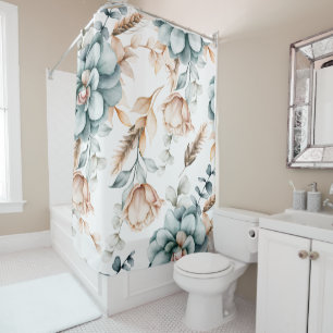 Beautiful floral seamless pattern with vintage  shower curtain