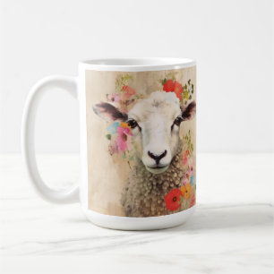 Beautiful Floral Sheep Coffee Mug