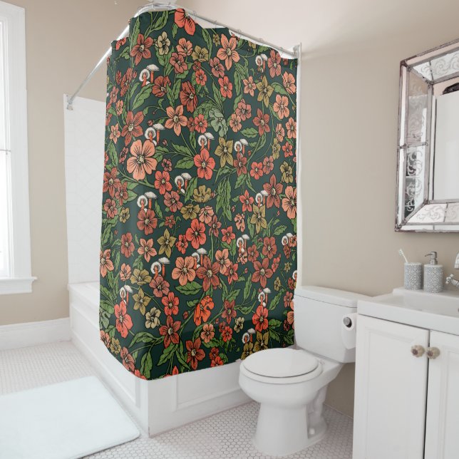 Beautiful Floral  Shower Curtain (In Situ)