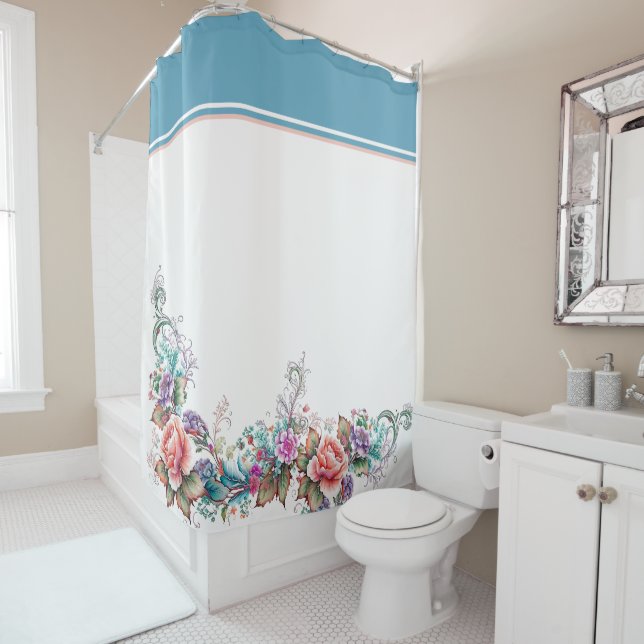 Beautiful Floral  Shower Curtain (In Situ)