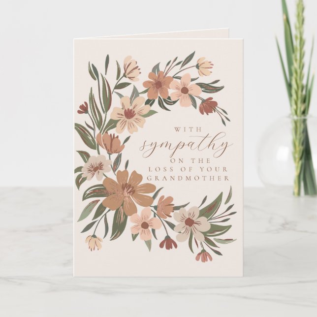 Beautiful floral spray Sympathy Loss of Grandma Card (Front)