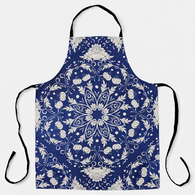 Beautiful floral square pattern apron (Front)