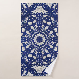 Beautiful floral square pattern bath towel