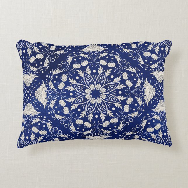 Beautiful floral square pattern decorative cushion (Front)
