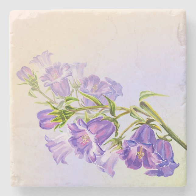 Beautiful Floral Stone Coaster (Front)