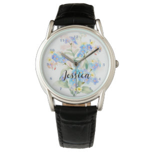 Beautiful Floral Summer Forget-Me-Nots Lilac Name Watch