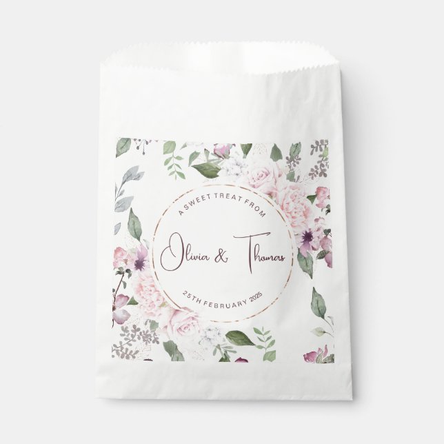 Beautiful Floral Sweet Treat Favour Bags (Front)