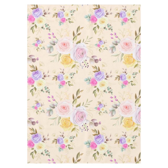 Beautiful Floral Tablecloth (Front)