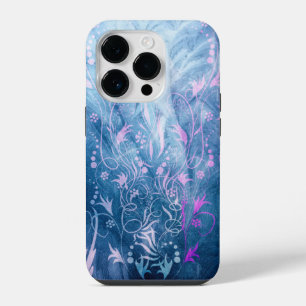Beautiful Floral Textures In Soft Blue Tones iPhone 14 Pro Case