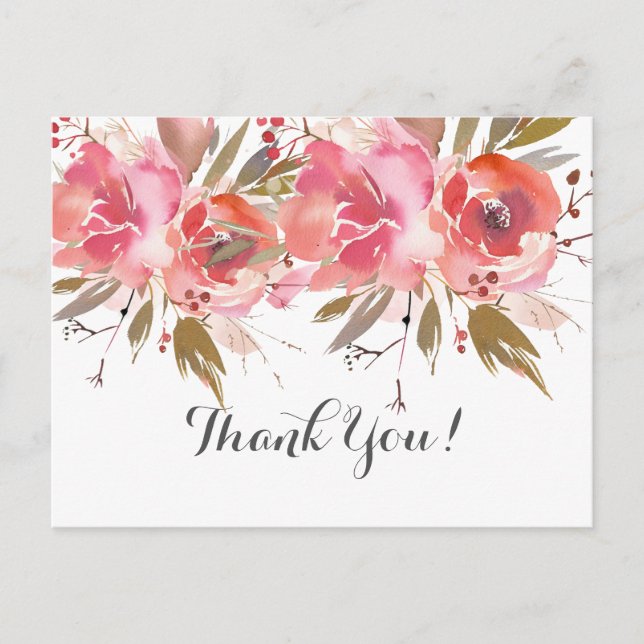 beautiful  floral thank you card (Front)
