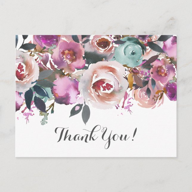 beautiful  floral thank you card (Front)