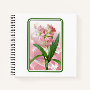 Beautiful Floral Themed Amaryllis Notebook