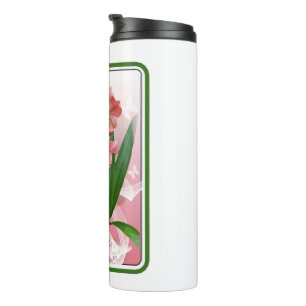 Beautiful Floral Themed Amaryllis Thermal Tumbler