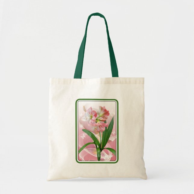 Beautiful Floral Themed Amaryllis Tote Bag (Front)