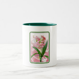 Beautiful Floral Themed Amaryllis Two-Tone Coffee Mug