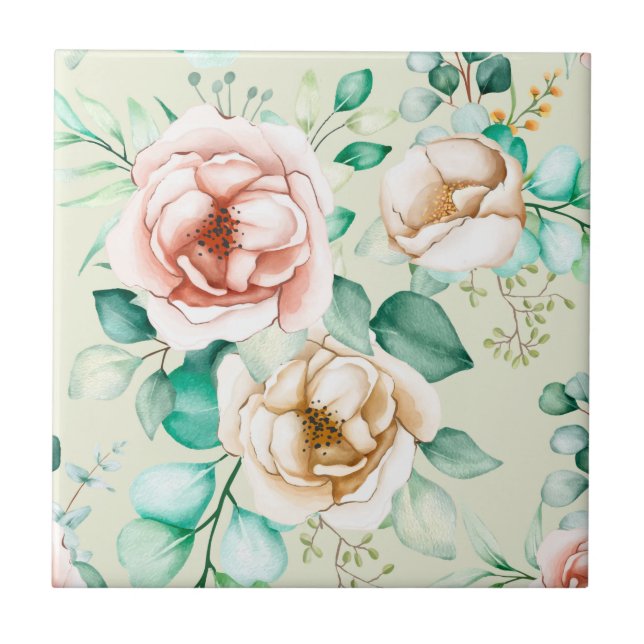 Beautiful Floral  Tile (Front)