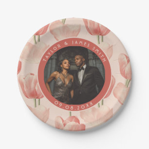 Beautiful Floral Tulip Plates For Wedding Gift