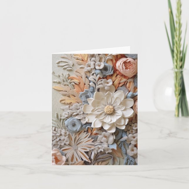 Beautiful Floral Victorian Elegant Pretty Flowers Card (Front)
