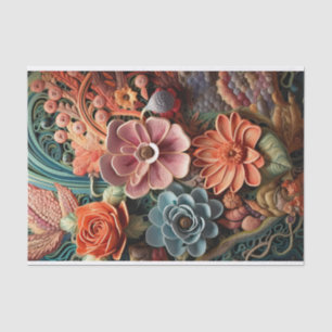 Beautiful Floral Victorian Elegant Pretty Flowers Tissue Paper