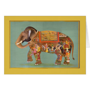 Beautiful Floral Vintage Painted Elephant