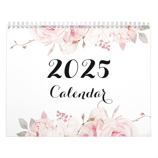 Beautiful Floral Wall Calendar 2025 (Cover)