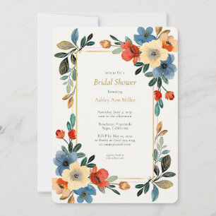 Beautiful Floral Watercolor Bridal Shower  Invitation