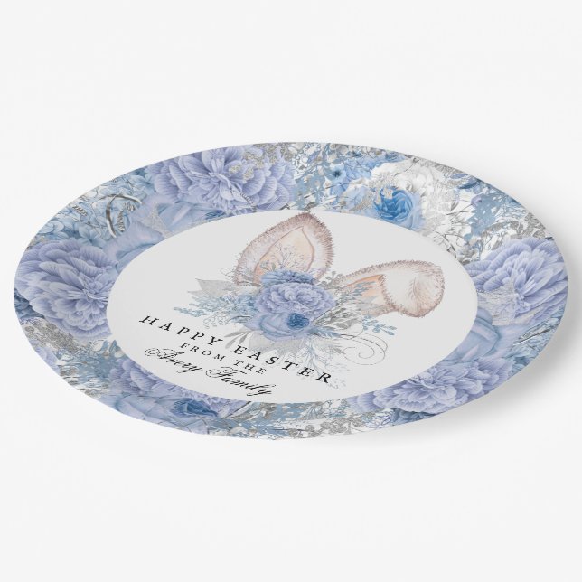 Beautiful Floral Watercolor Easter Paper Plate (Angled)