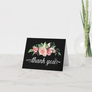 Beautiful Floral Watercolor Thank You Card