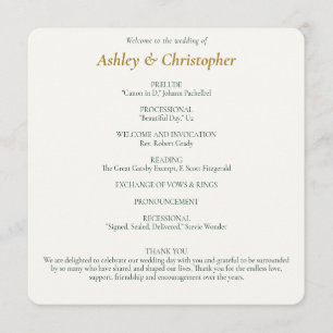 Beautiful Floral Watercolor Wedding Programme