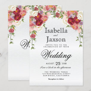 Beautiful Floral Wedding Invitation