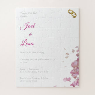 Beautiful Floral Wedding Invitation Puzzle