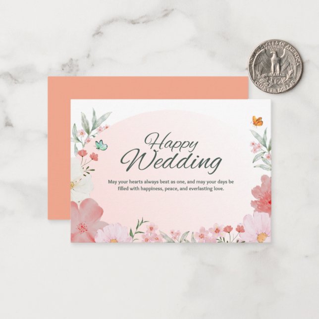Beautiful Floral Wedding Invitation Template (Front/Back In Situ)